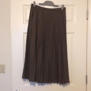 Uniqlo Brown Check Pleated MIDI Skirt